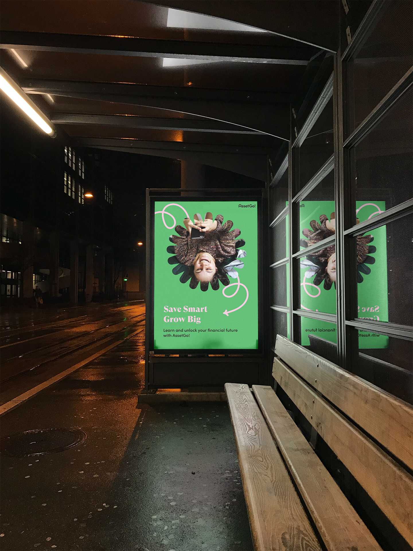AssetGo! – A brand that has designed an app for young teenagers to help them save and invest. Pentagram set this brief as a way to explore and create a design behaviour for a brand identity.