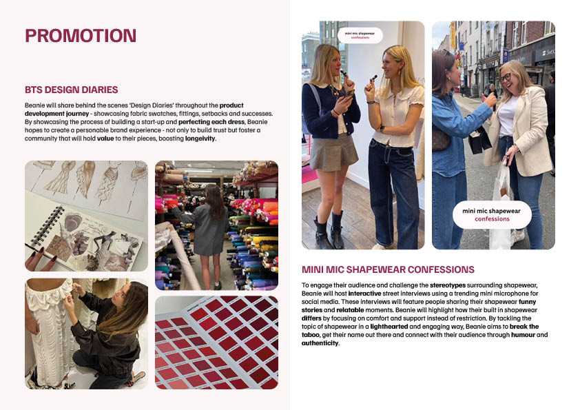 These early promotional concepts outline Beanie’s intention to cultivate a loyal community of women who trust the brand as a reliable solution for effortless dressing.