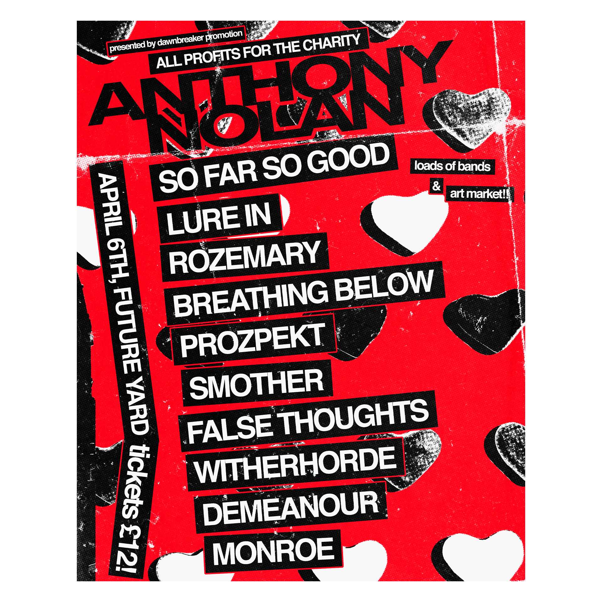 Flyer for an Anthony Nolan fundraiser gig in Liverpool