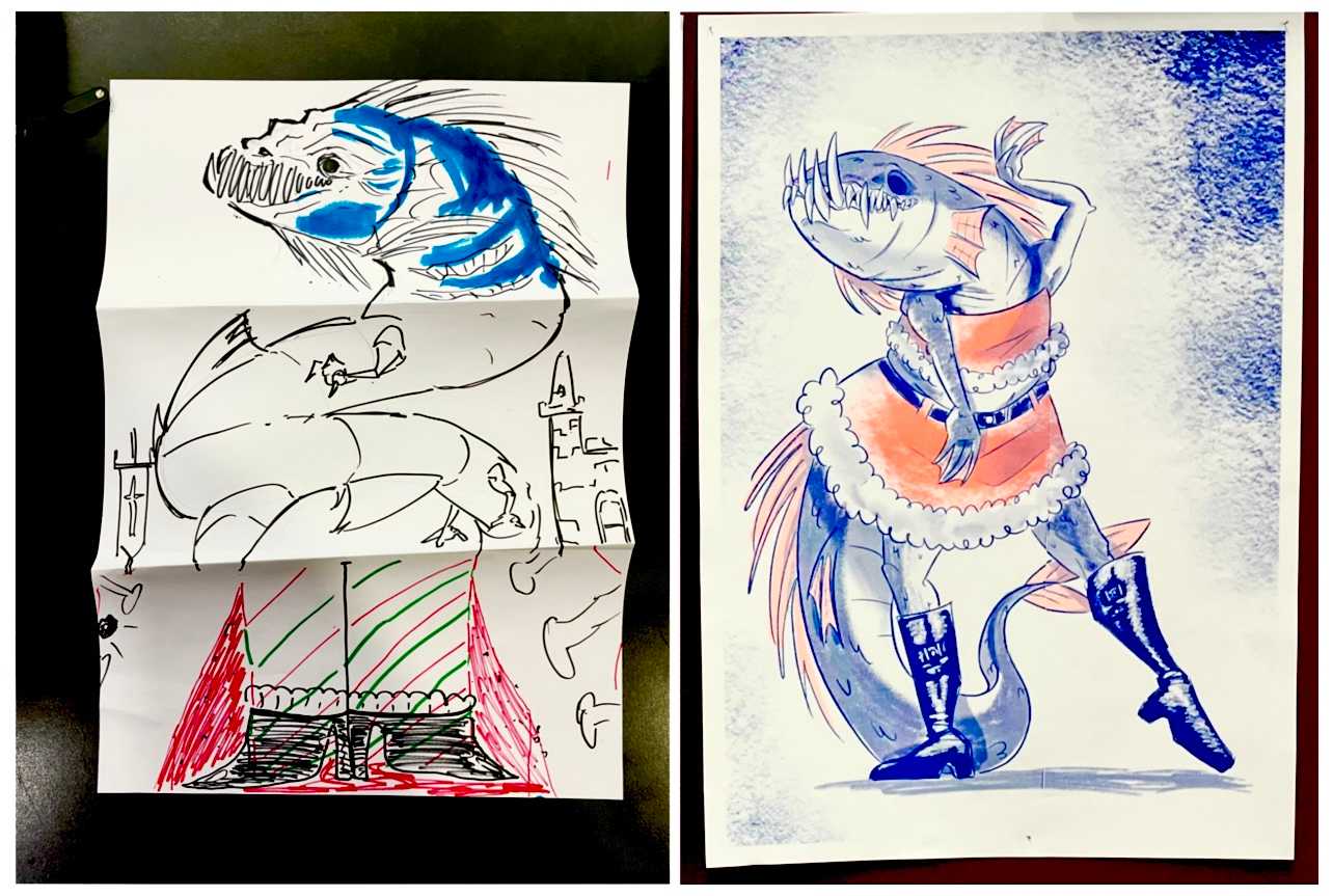 Exquisite Corpse Inspired Risograph Print