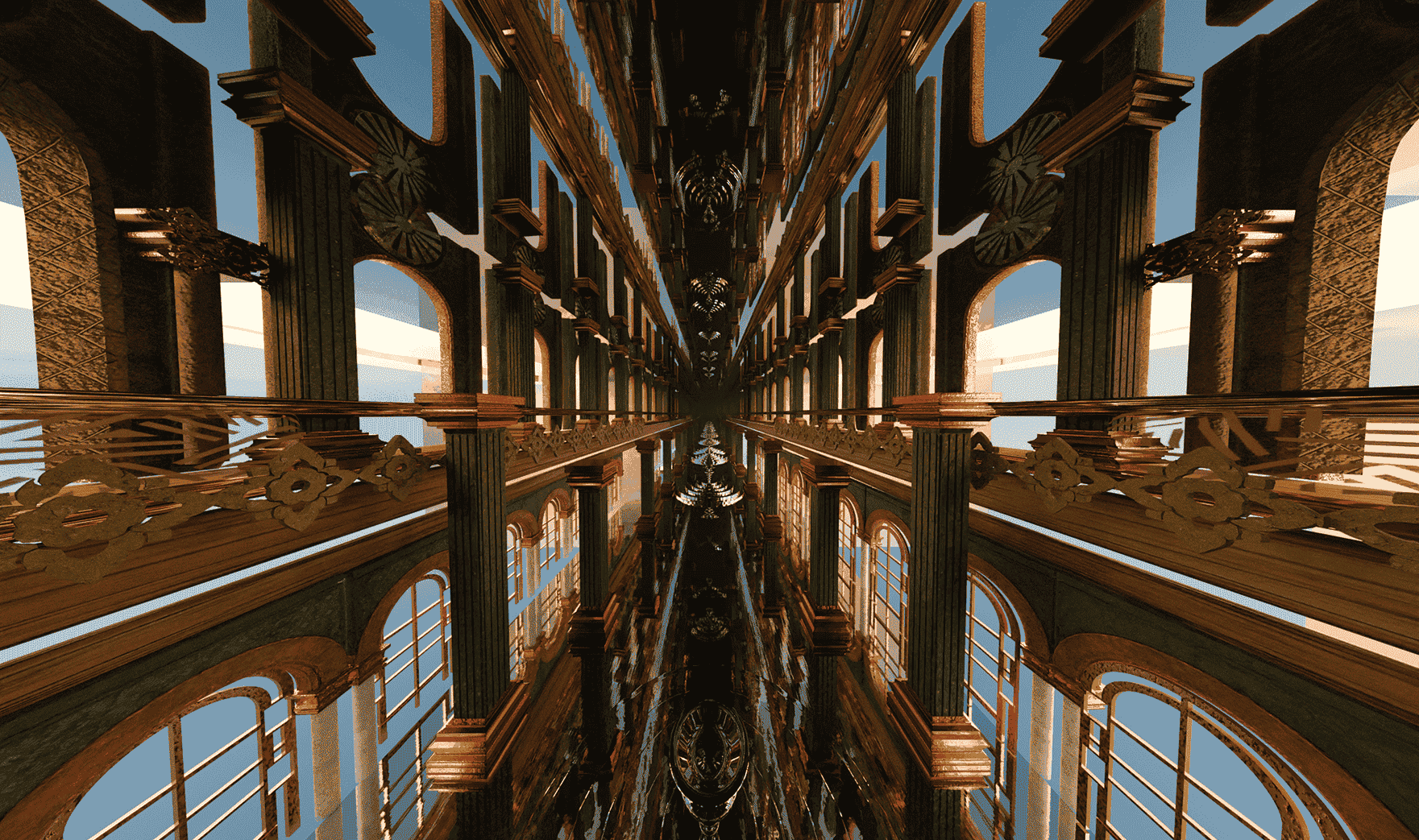 Infinite Corridor Illusion Environment Render