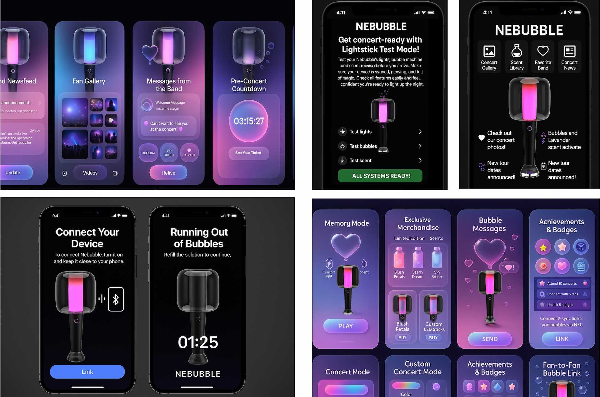 Nebubble™ companion app enhances the experience far beyond the concert itself. More than just controlling lights or bubbles, it creates an emotional bridge between fans and their idols.
“The connection doesn’t end when the lights go down; Beyond the concert, Closer to your idols!”
