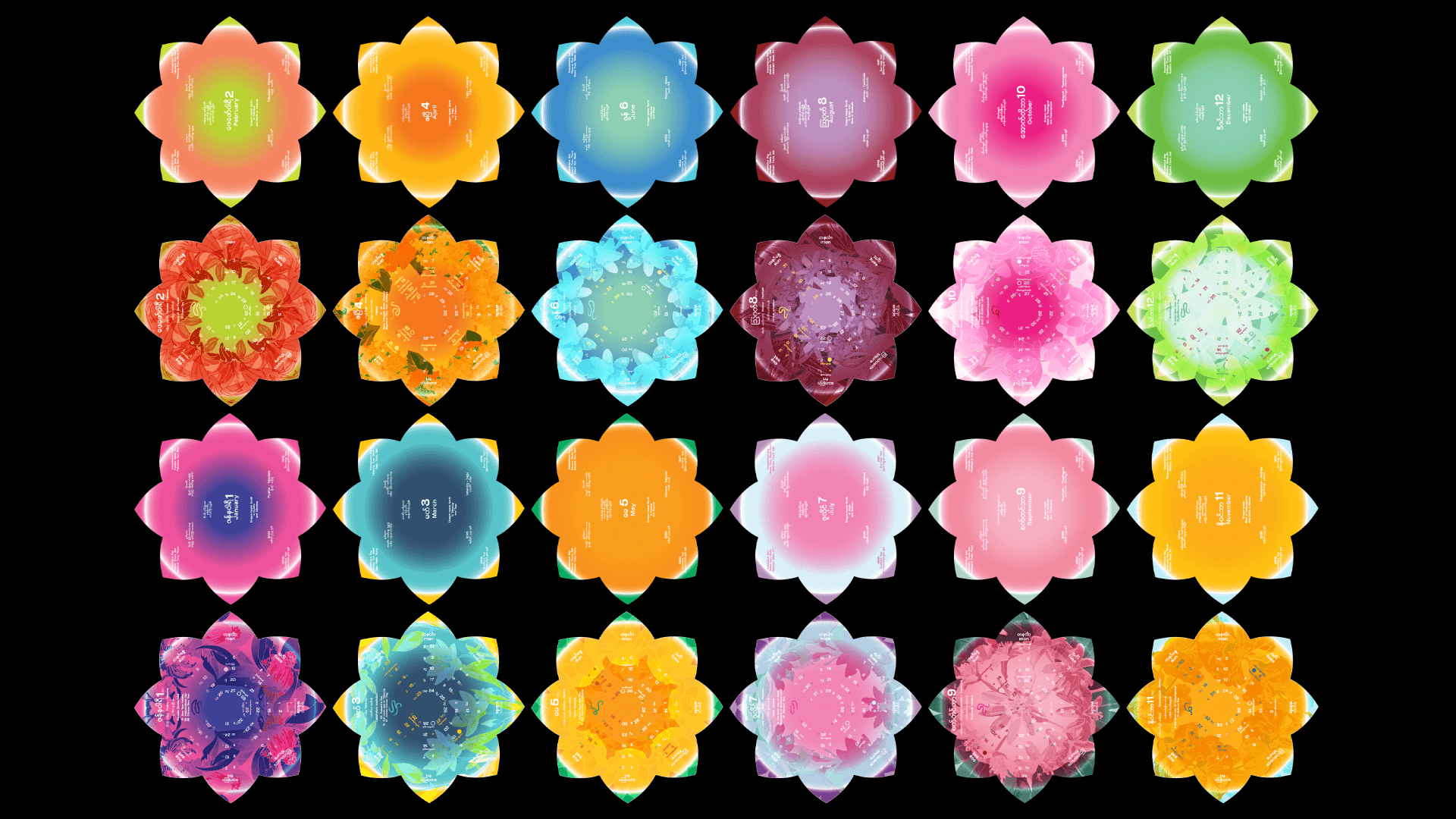 Cycle of the Lotus, Reimagined Burmese Calendar