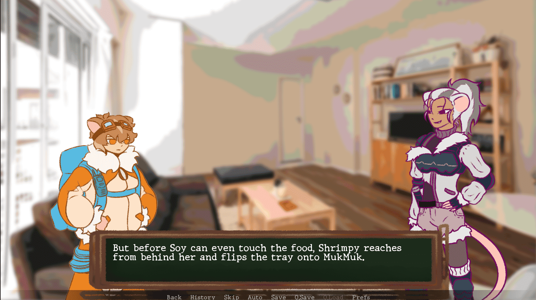 Screenshot of the Visual Novel part