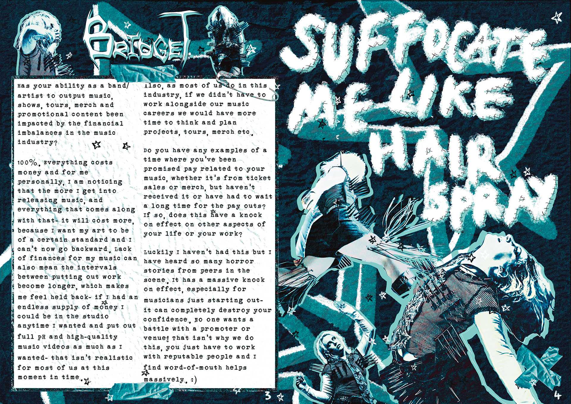 “FaceTheMusic” pages 3&4, Bridget Interview