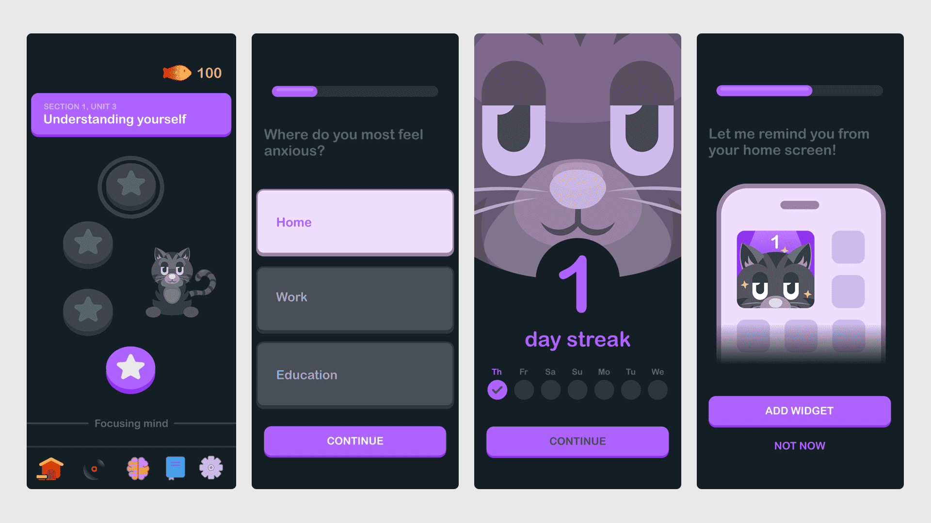 Purrify- If Duolingo were to create a social anxiety app