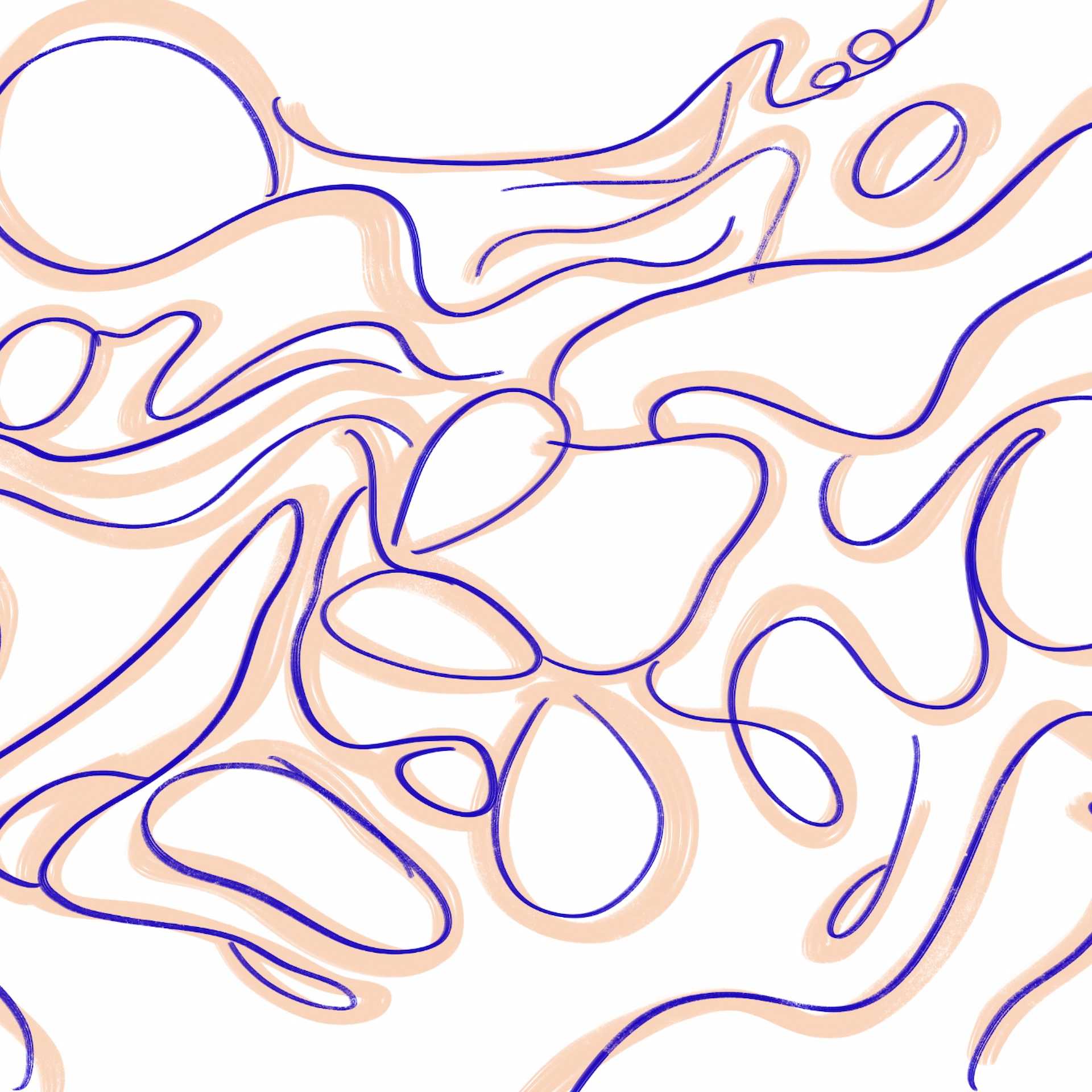 Exploring abstract art on a digital art app called procreate, this was one of many trials which led up to the final hand painted print in the final garment for “Stratum Q”.