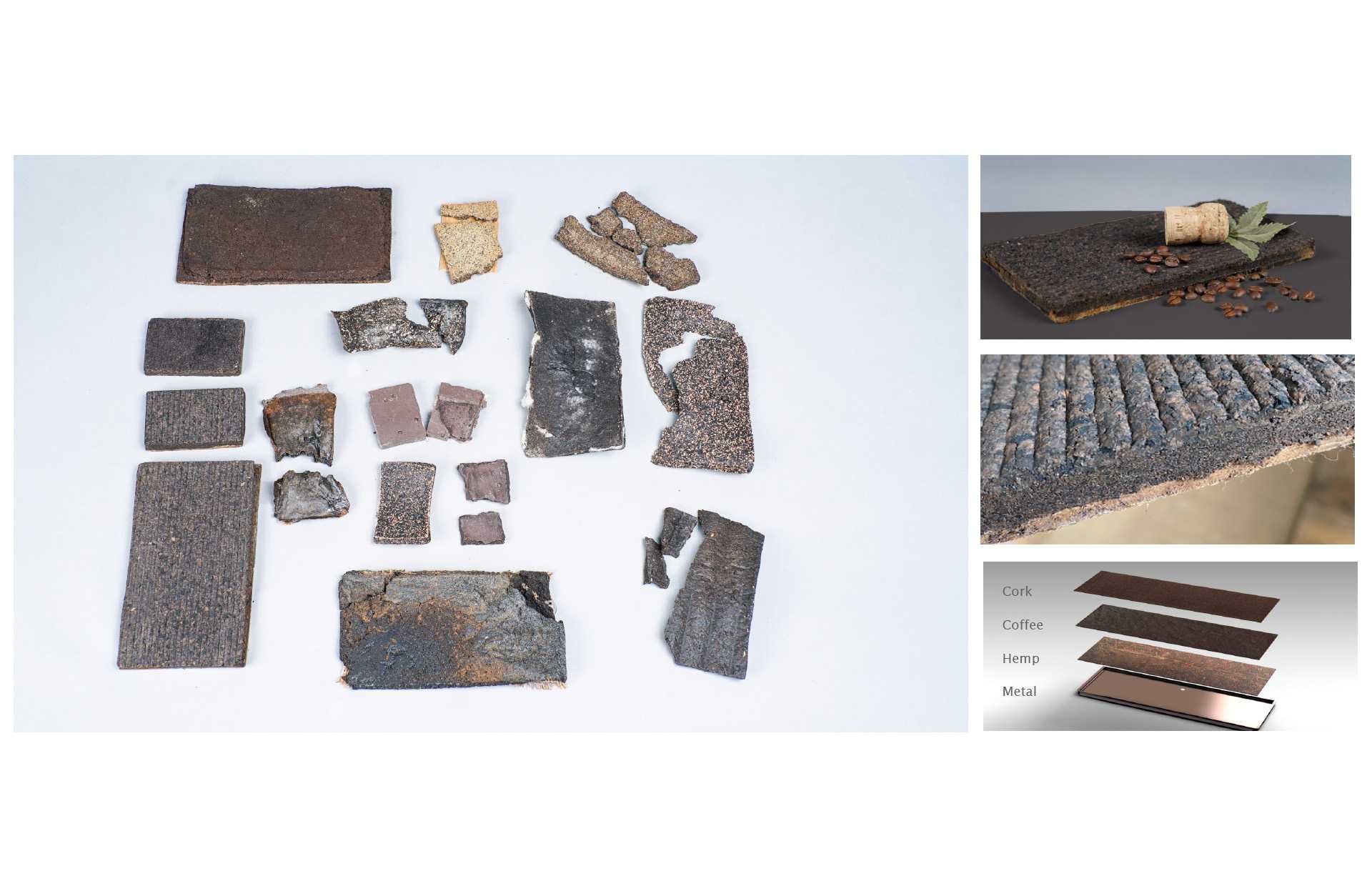 Material Exploration, Coffee Granules into Shelves